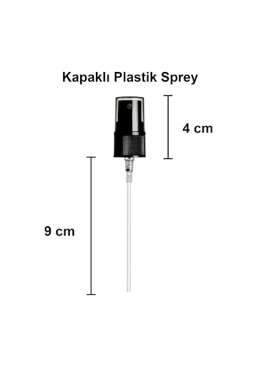 Afracam Amber 50 Ml Kapaklı Sprey Dezentektan Cam Şişe 30 Adet Siyah