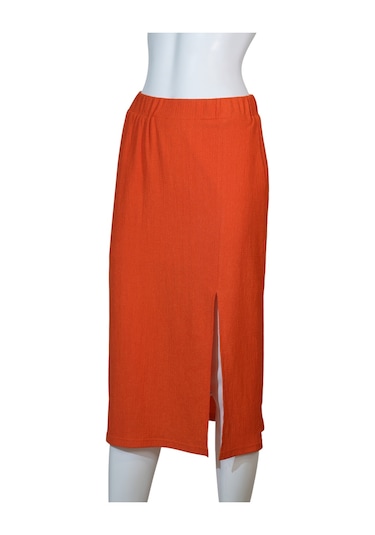 Kadın Yırtmaçlı Etek Turuncu