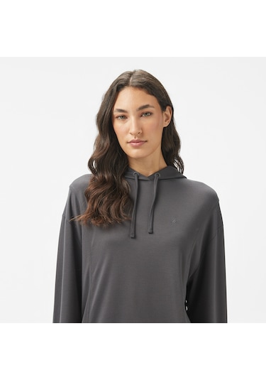 Nautica Kadın Gri Regular Fit Kapüşonlu Sweatshirt 026 55k602t Gri