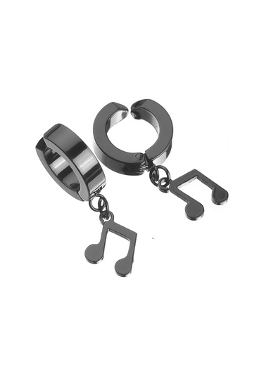 Sıkıştırmalı Erkek Küpe Çelik Sallantılı Müzik Nota Takı P24 T5