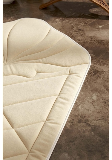 Krem Kapitone Dolgulu Lüks Seccade 65x115 Cm