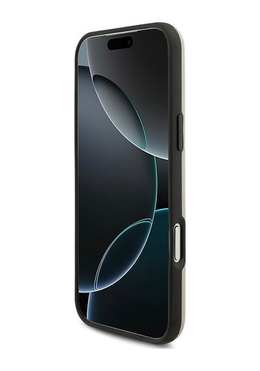 İphone 17 Pro Max Uyumlu Kılıf Bmw Lisanslı M-safeli Metal Logolu Delikli M Dizayn Deri Kapak Gri Gri