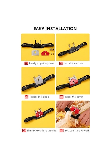 Düz Taban ve Metal Bıçak Ahşap Çalışma El Aracı 9" Spokeshave