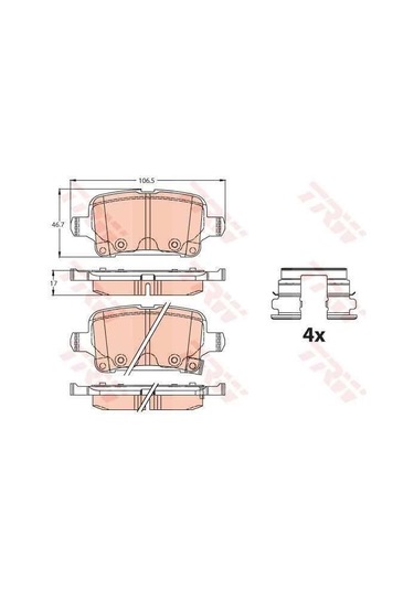 FREN BALATASI ARKA ASTRA K 2015-  TRW GDB2180 OEM -39037199
