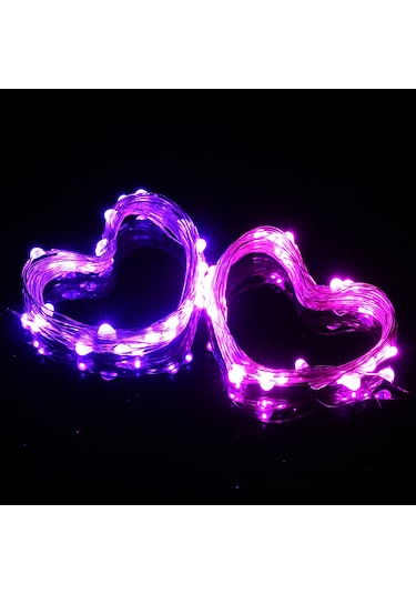 Hfambition 10 Metre 100 Led Pil İle Çalışan Ip65 Su Geçirmez Pembe Işık Şeridi, Özel Etkinlikler İçin Romantik Aydınlatma Pembe