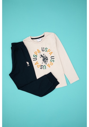 U.s. Polo Assn. Erkek Çocuk Bej Pijama Takım 50318681-vr011 Bej