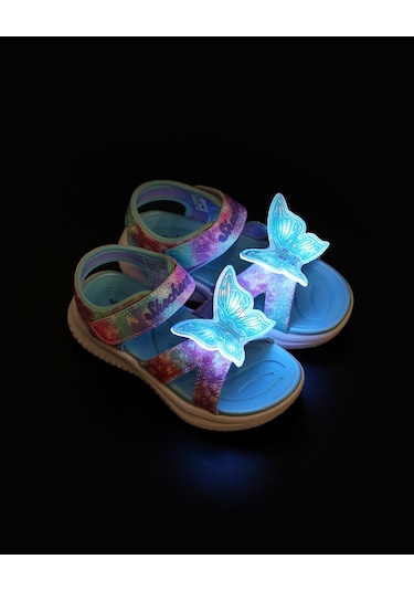Skechers Jumpsters Sandal - Butterfly Brıtes Küçük Kız Çocuk Mavi Işıklı Sandalet 303109n Aqmt Mavi