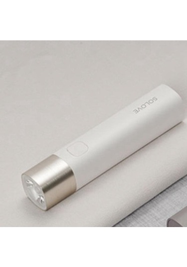 Beyaz Xiaomi Solove El Feneri X3 Usb Tip-c Şarj Edilebilir Elektrikli Torch Parlaklık Edc El Feneri 3000 Mah Güç Bankası Mini Led Torch Beyaz