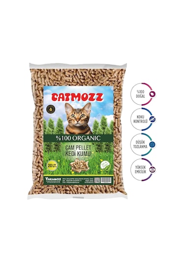 Catmozz Organik Çam Peleti Kedi Kumu 20 L