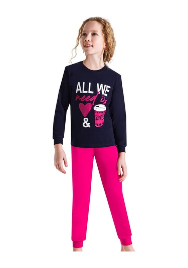 Ersoy 741u Kız Çocuk Uzun Kollu Pijama Takımı-siyah Siyah