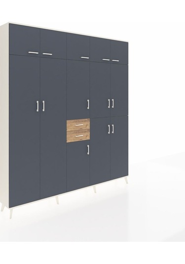 Arges Dolap 10 Raflı 2 Çekmeceli 3 Askılı 220x30x243 Aytaşı-antrasit/çam Antrasıt/atlas Çam Arges Dolap 10 Raflı 2 Çekmeceli 3 Askılı 220x30x243 Aytaşı-antrasit/çam Antrasıt/atlas Çam