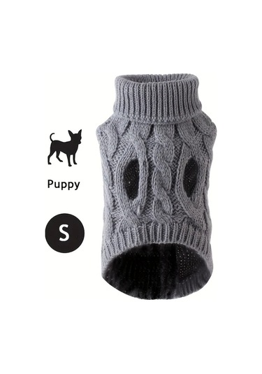 Elmpaly Gri S Küçük Orta Boy Kedi Köpek Kazak Yumuşak Akrilik Kış Sonbahar 7 Renk Makinede Yıkanabilir