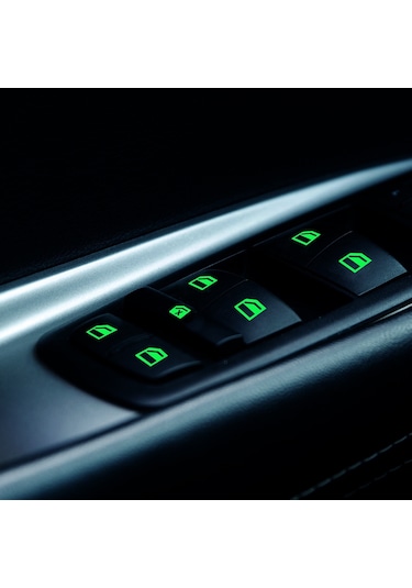 Araba Cam Sticker Kaldırıcı Modifiye Sticker Araba Aydınlık Anahtarı Araba Cam Düğmesi Araba Sticker Aydınlık Yeşil