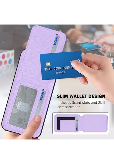 Redmi Note 14 Pro 5g Cx01 Çıkarılabilir Magsafe Manyetik Kart Çantası Telefon Kılıfı Açık Mor