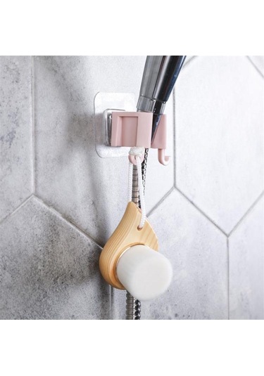 Banyo Dekoru İçin Yapışkanlı Çift Askılı Lif Tutucu 2 Kademe Duş Başlığı Diğer