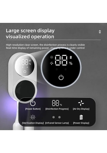 Fastbuy Akıllı Diş Fırçası Sterilizatörü, Kızılötesi Sensör Anahtarı, Beyaz Güç Göstergeli Beyaz