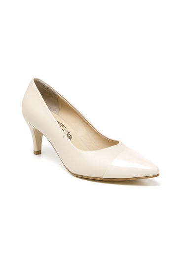 Topuklu/ Stiletto Kadın Rc-4007 Deriden Krem Krem