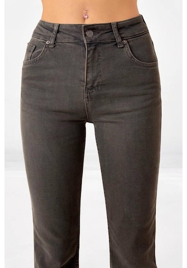 Lacarino 7403 M.flare Kadın Jean Pantolon Dark Kahve