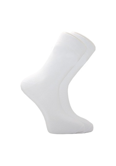 Erkek Beyaz Pamuklu Soket Uzun Çorap 6'li Paket Beyaz