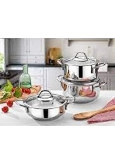 Gülsan Şirin 6 Parça Cam Kapaklı Tencere Seti