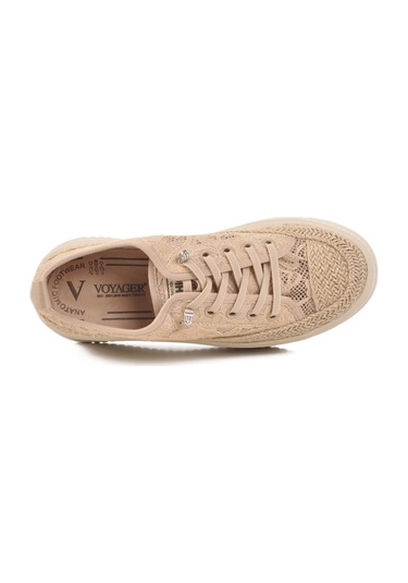 Voyager Krem Anatomik Örme Kadın Casual Ayakkabı B237 Z Krem