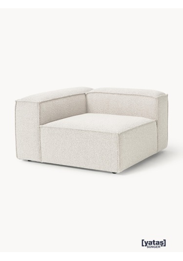 Most Mollis Köşe Modül Berjer Silinebilir 01 Lüks Bukle Beyaz Kum Beyaz