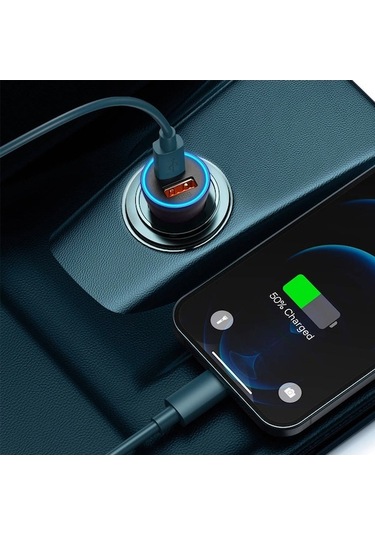 Novahub Golden Contactor 60w Type-c+usb Hızlı Araç Çakmaklı Siyah