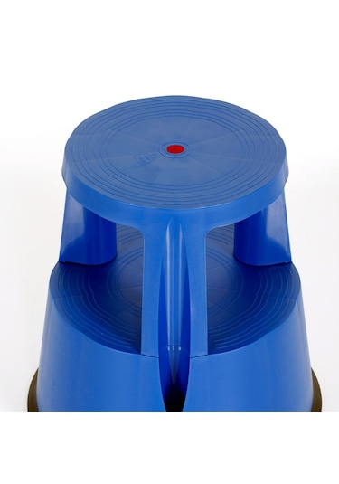 Snapper Mağaza Için Çift Katlı Kaymaz Tekerlekli Tabure Mavi Renk