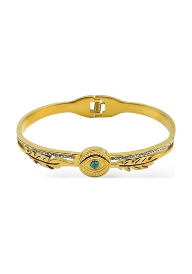 Yaprak Kordon Göz Detay Çelik Kelepçe Gold