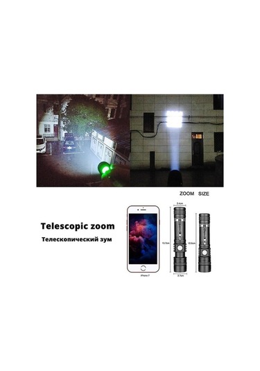 Bloomnest Yüksek Güçlü Led El Feneri, T6 Kamp Meşalesi, 4 Aydınlatma Modu, Su Geçirmez, Macera Kamp El Feneri Asorti Çok Renkli