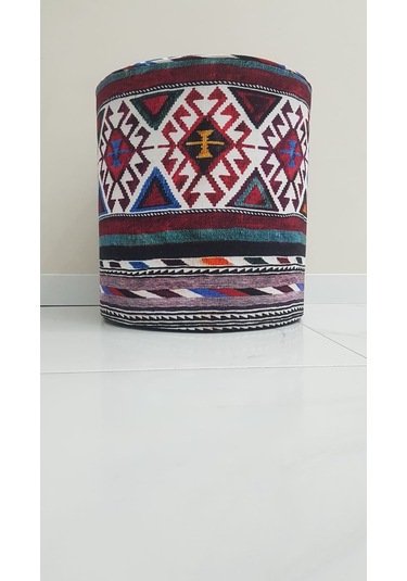 Dijital baskılı desenli kumaş puf oturma pufu