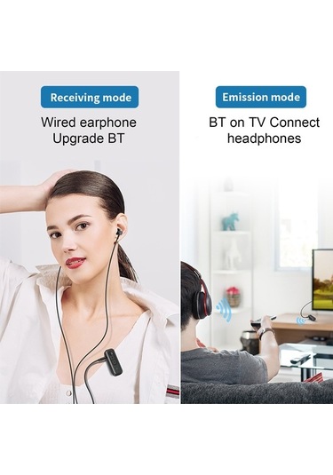 Sandwich Usb Bluetooth 5.3 Alıcı-verici 2'li, 15m Mesafe, 10 Saat Çalma,免提 Konuşma, Siyah Adaptör, Pc/audio İçin, Kullanımı Ko