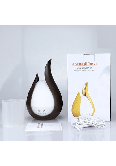 200ml Ultrason Hava Nemlendirici Aroma Esansiyel Yağ Difüzörü 7 Renk Led Gece Lambası Serin Mist Maker, Fiş Tipi: İngiltere Fişi Mermer Taban