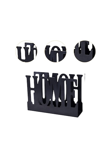 Homyl Yemek Masası Dekoru Için Dikey Peçete Tutucu, Ev Siyah