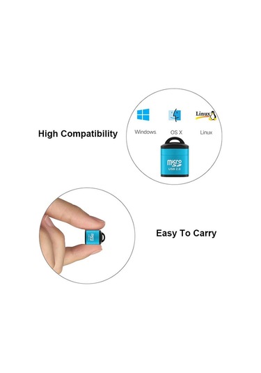 Mor Vaorlo Usb2.0 Mini Kart Okuyucu 480mpbs Hızlı İletim Yüksek Bilgisayar Pc Laptop Için Uyumlu Yüksek Hızlı