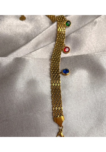 Laria Jewelry Üç Taşlı Hasır Bileklik