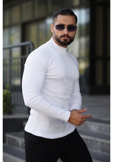 3'lü Paket Yarım Boğazlı Erkek Kazak Bej - Haki