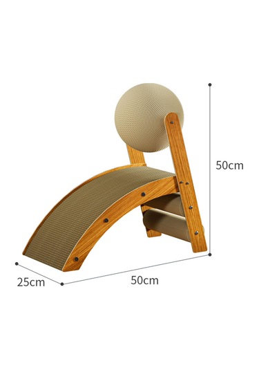 Suntek R Şekilli Kedi Tırmığı Top Oyuncaklı Tırmalama 50x25x50cm