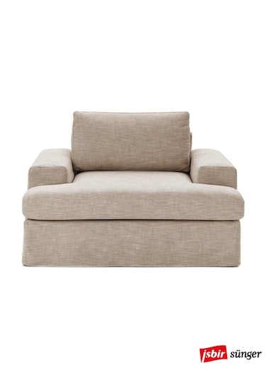 Mode Siesta Kuş Tüyü Berjer 11 Kahverengi Keten Kumaş İşbir Sünge Kahverengi