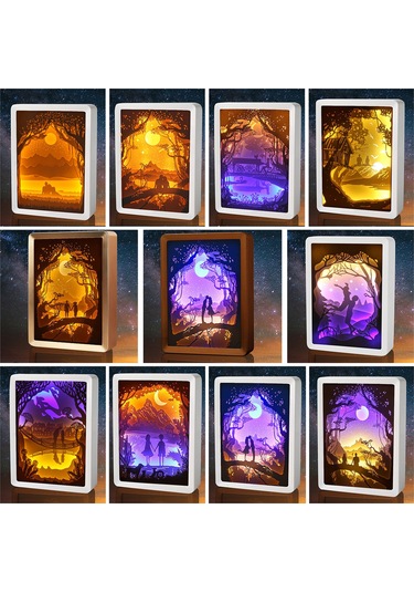 Reedark 3b Kağıt Oyma Gece Lambası - Led Masaüstü Dekoratif Aydınlatma, Hediye Seçenekleri