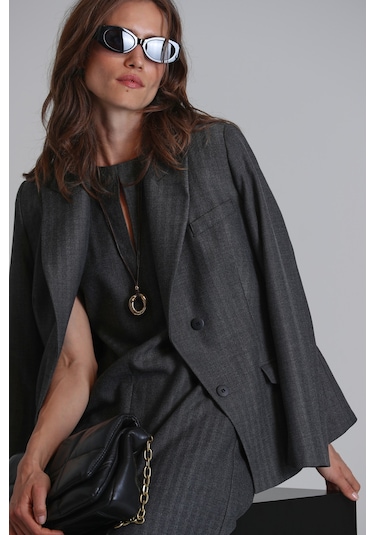 Lufian Anges Kadın Elbise Regular Fit Antrasit Antrasit 122290005100110 Antrasit