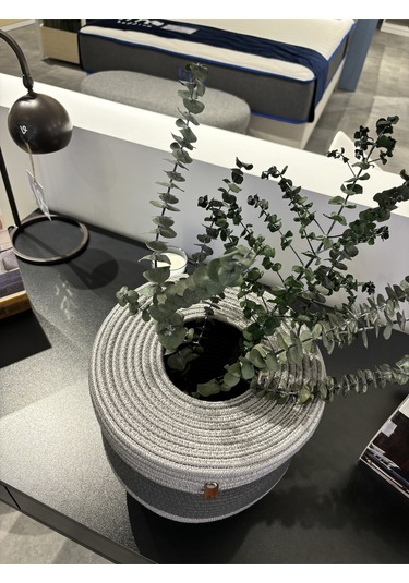 Kopya - Patrick Jüt Hasır Görünümlü Çöp Kovası, Dekoratif Sepet, Kağıt Çöpü Sepeti Griantrasit