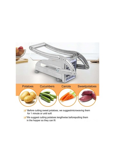 Dofolink Çift Taraflı Paslanmaz Çelik Patates Dilimleyici, 36-64 Delikli Bıçaklar İle Sebzeleri Kolay Kesin Gümüş