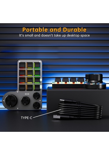 Programlanabilir Makro Klavye 12 Tuşlu 4 Düğmeli Oyun Tuş Takımı Usb Kablolu + Bt Çift Mod Çok Amaçlı Kısayol Özel Tuş Takımı Pc Masaüstü İçin