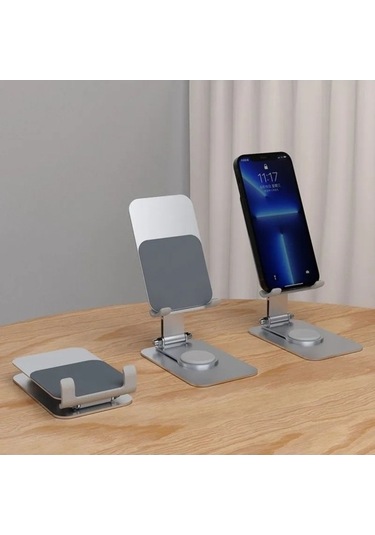 Pazly Ayarlanabilir Açık Gri Telefon & Tablet Standı - Dayanıklı Organizatör, Ev Ve Ofis İçin