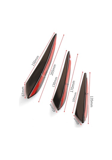 Dianziye Araba Ön Tampon Koruyucu 6 Adet Gümüşlü Akıllı Akışkanlık Direnci Ayakları - Siyah