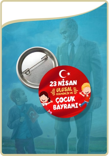 23 Nisan Rozet Seti -08 Toplam 10 Parça Çok Renkli