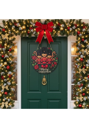 İngiliz Asker Yeni Yıl Evi Kapı Ve Duvar Süsü 30x30