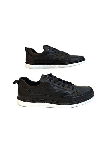 Voyager M012 Siyah-beyaz Hakiki Yumuşak Deri Erkek Ayakkabı Siyah - Beyaz