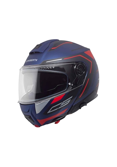 Schubert C5 Omega Blue Çene Açılır Motosiklet Kask Mavi - Kırmızı